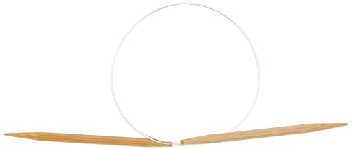 Clover 8 Takumi Circular 16" Size Bamboo Knitting Needle, Brown, Clear