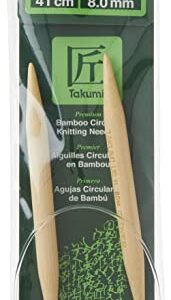 Clover Takumi Bamboo Circular 16-Inch Knitting Needles, Size 11