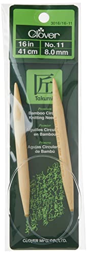 Clover Takumi Bamboo Circular 16-Inch Knitting Needles, Size 11