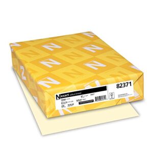 neenah exact vellum bristol cardstock, 8.5" x 11", 67 lb/1647 gsm, cream, 250 sheets (82371)