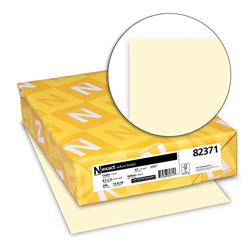 Neenah Exact Vellum Bristol Cardstock, 8.5" x 11", 67 lb/1647 GSM, Cream, 250 Sheets (82371)