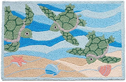 Jellybean Sea Turtle Beach Indoor Outdoor Rug