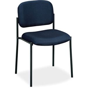 hon scatter guest chair - upholstered stacking chair without arms, navy (hvl606)