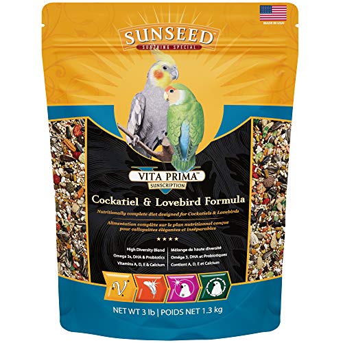 Sunseed 49030 Vita Prima Sunscription Cockatiel And Lovebird Food - High-Variety Formula, 3 LBS