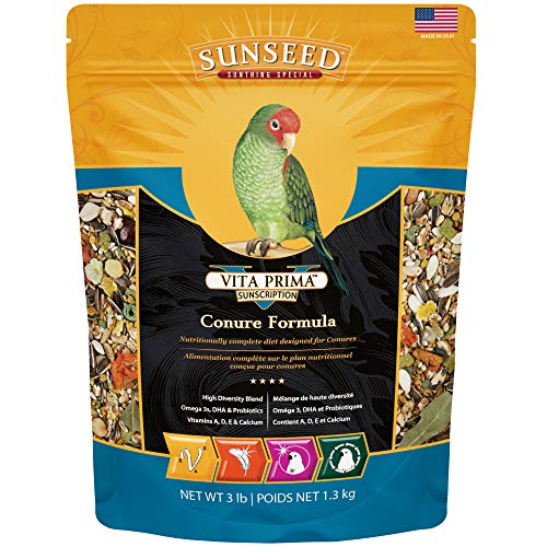 Sunseed 49040 Vita Prima Sunscription Conure Food - High-Variety Formula, 3 LBS