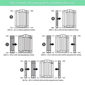 Summer Multi-Use Decorative Extra Tall Safety Pet and Baby Gate, 28.5"-48" Wide, 36" Tall, Pressure or Hardware Mounted, Install on Wall or Banister in Doorway or Stairway, Auto Close Door - Bronze