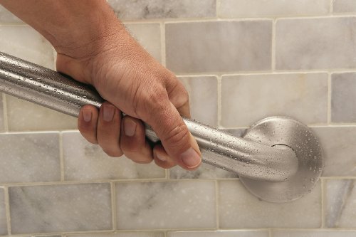 Moen R8718P Home Care Bathroom Safety 18-Inch Grab Bar with Concealed Screws, Peened