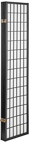 ORE International 4-Panel Shoji Screen Room Divider, Black