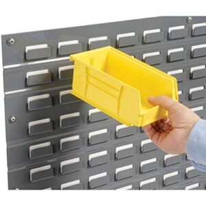 Global Industrial Wall Bin Rack Panel with (32) Yellow Bins, 36x7x19