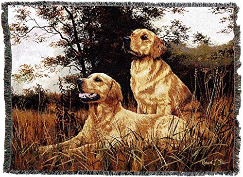 Pure Country Weavers Golden Retriever Blanket by Robert May - Gift Tapestry Throw Woven from Cotton - Made in The USA (72x54)