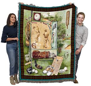 pure country weavers quiet golf lover blanket by anita phillips - sports fan coach team gift tapestry throw woven from cotton - made in the usa (72x54)