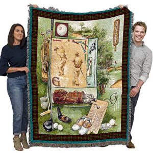 Pure Country Weavers Quiet Golf Lover Blanket by Anita Phillips - Sports Fan Coach Team Gift Tapestry Throw Woven from Cotton - Made in The USA (72x54)