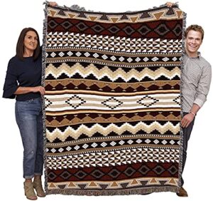 pure country weavers domingo blanket - southwest native american inspired - gift tapestry throw woven from cotton - made in the usa (72x54)
