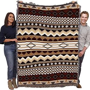 Pure Country Weavers Domingo Blanket - Southwest Native American Inspired - Gift Tapestry Throw Woven from Cotton - Made in The USA (72x54)