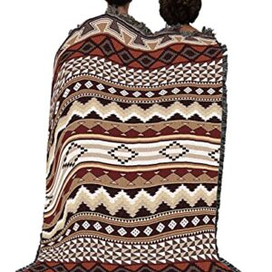 Pure Country Weavers Domingo Blanket - Southwest Native American Inspired - Gift Tapestry Throw Woven from Cotton - Made in The USA (72x54)