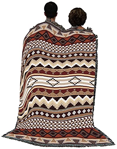 Pure Country Weavers Domingo Blanket - Southwest Native American Inspired - Gift Tapestry Throw Woven from Cotton - Made in The USA (72x54)