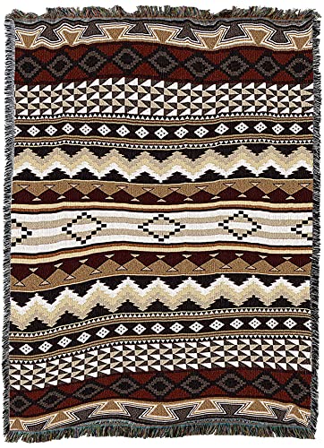 Pure Country Weavers Domingo Blanket - Southwest Native American Inspired - Gift Tapestry Throw Woven from Cotton - Made in The USA (72x54)