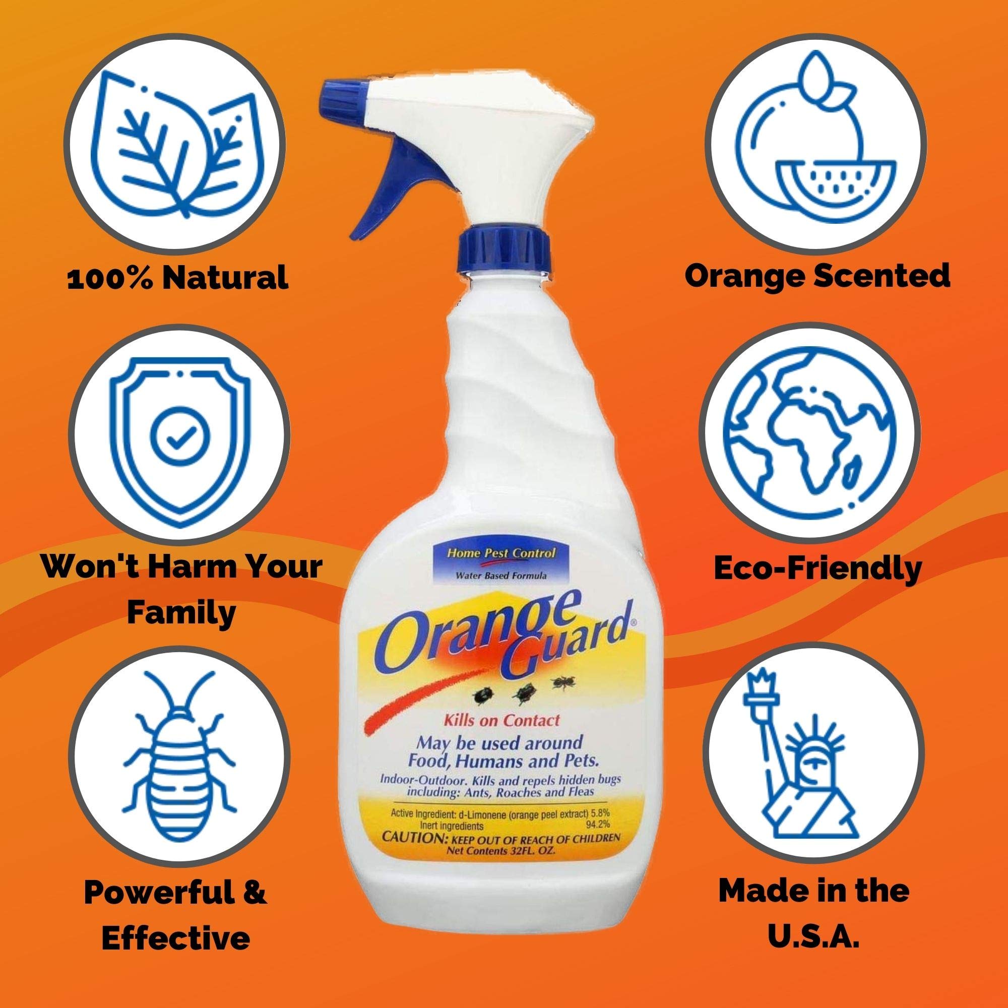 ORANGE GUARD 103 INC 32OZ Home Pest Control, 32 Fl Oz (Pack of 1), Clear