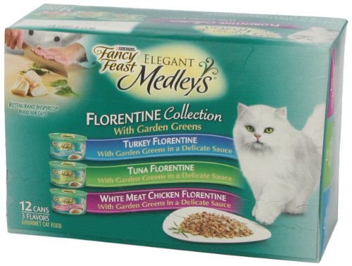 Fancy Feast Medleys Wet Cat Food Variety Pack, Florentine Collection, (12) 3 Oz Cans