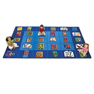 carpets for kids 2607 reading by the book seating rug 7ft 6in x 12ft rectangle multicolor blue