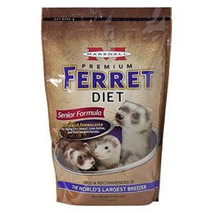 marshall pet products natural complete nutrition premium ferret diet food for seniors, highly digestible, 4 lbs
