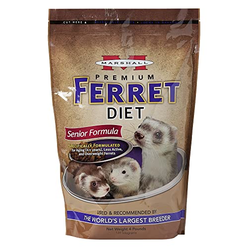 Marshall Pet Products Natural Complete Nutrition Premium Ferret Diet Food for Seniors, Highly Digestible, 4 lbs