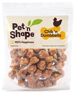 pet 'n shape chik 'n rice dumbbells - natural dog treats, chicken, 1 pound