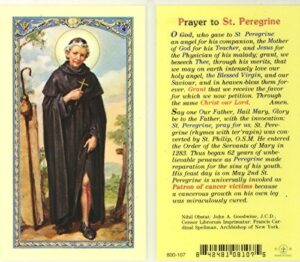 st. peregrine prayer/biography holy card (800-107)