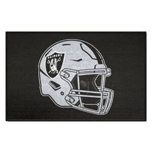 fanmats 5937 las vegas raiders starter mat accent rug - 19in. x 30in. | sports fan home decor rug and tailgating mat - raiders helmet logo