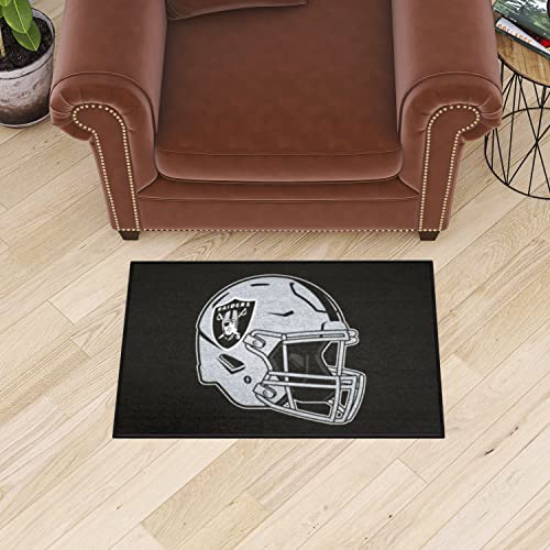 FANMATS 5937 Las Vegas Raiders Starter Mat Accent Rug - 19in. x 30in. | Sports Fan Home Decor Rug and Tailgating Mat - Raiders Helmet Logo