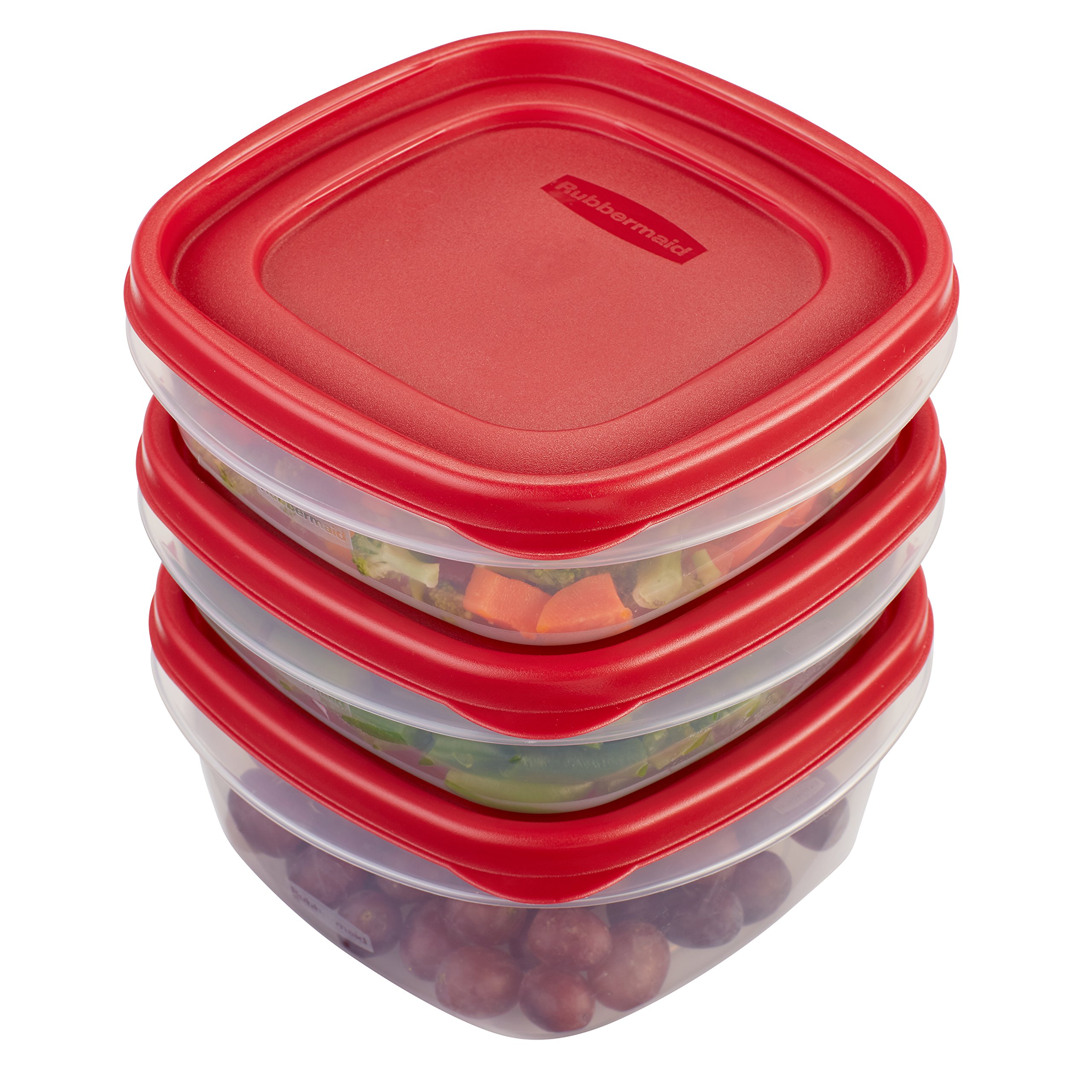 Rubbermaid Easy Find Lids Food Storage Containers, Racer Red, 6-Piece Set