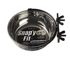 midwest homes for pets snap'y fit food bowl | pet bowl, 20 oz. (2.5 cups) | dog bowl easily affixes to a metal dog crate, cat cage or bird cage | pet bowl measures 6l x 6w x 2h inches,silver