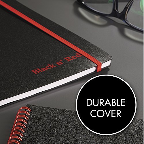 Black n' Red Notebook, Durable Poly Cover, Premium Optik Paper, Environmentally Friendly, Spiral Binding, 5-5/8" x 3-3/4", 70 Double-Sided Ruled Sheets, 1 Count (F67010)