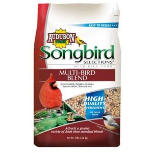 songbird selections 11985 multi-bird seed blend wild bird food bag, 5-pound