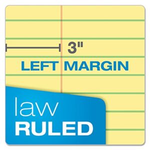 Ampad 20245 Double Sheets Pad, Law Rule, 8 1/2 x 11 3/4, Canary, 100 Sheets