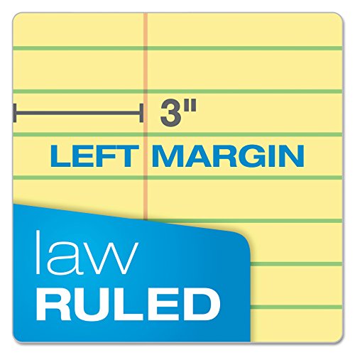 Ampad 20245 Double Sheets Pad, Law Rule, 8 1/2 x 11 3/4, Canary, 100 Sheets