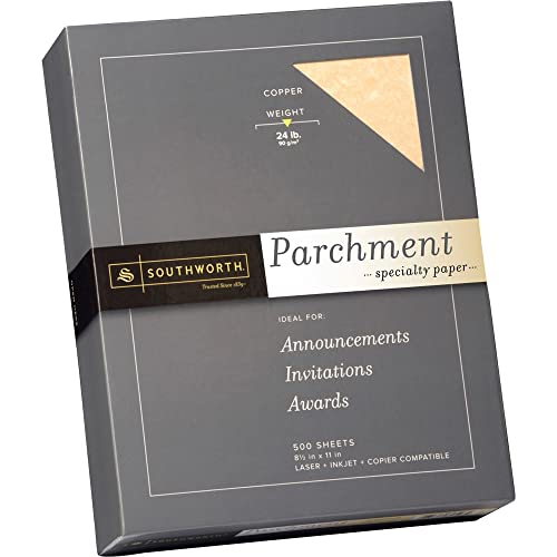 Southworth Parchment Paper, 8.5" x 11", 24 lb/90 GSM, Copper, 500 Sheets - Packaging May Vary (894C)