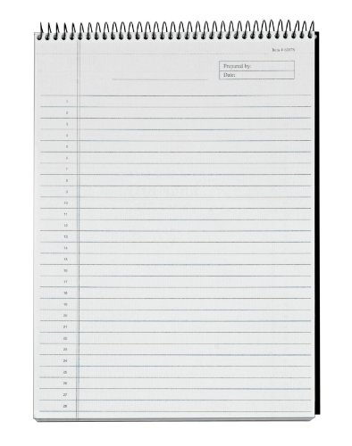TOPS Docket Diamond Premium Stationery Wirebound Tablet, 8.5 x 11.75 Inches, 60 Sheets, Legal Ruled, Natural White (63978), Black