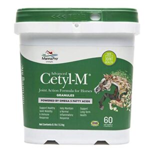 manna pro cetyl-m joint supplement for horses | powered by omega 5 fatty acids | 5.1 lb