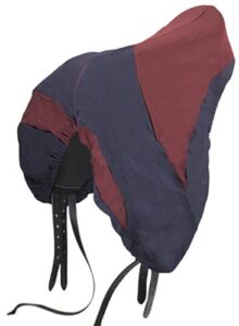 roma f.c. two tone dressage saddle cover, navy/burgundy