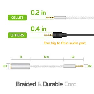 Cellet CNIPHONE Slim 3.5mm Pin to 3.5 mm Input Mini-Jack Adapter Extender Jack for Square. Compatible for Apple iPhone 4 4s 5 5s 5c 6 6s Plus Samsung Note 9 8 Galaxy S10 S9 S7 A6