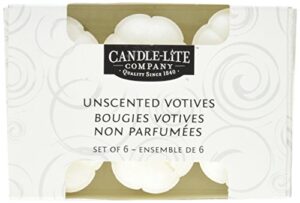 candle-lite unscented votives, white