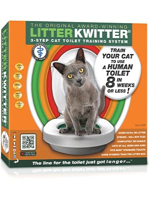 Cat Toilet Training System By Litter Kwitter - Teach Your Cat to Use the Toilet - With Instructional DVD