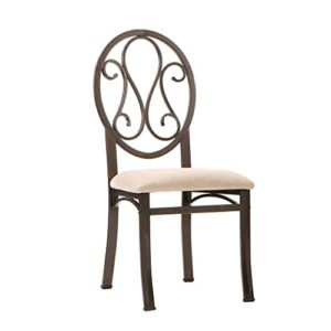sei furniture lucianna dining chairs - set of 4 - dark brown frame w/ beige suede seat