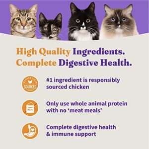 Halo Holistic Cat Food Dry, Cage-free Chicken Recipe, Complete Digestive Health, Dry Cat Food Bag, Adult Formula, 6-lb Bag