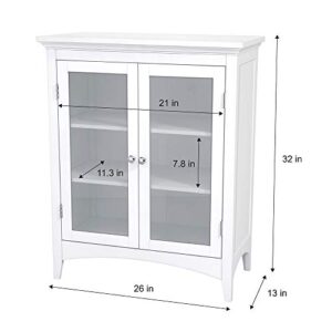 Teamson Home Madison Wooden Floor Cabinet with 2 Glass Doors, White