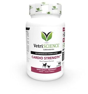 vetriscience - cardio strength, cardiovascular and circulatory support supplement for dogs and cats, 90 capsules