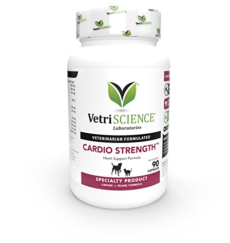 VETRISCIENCE - Cardio Strength, Cardiovascular and Circulatory Support Supplement for Dogs and Cats, 90 Capsules