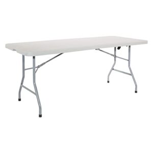 office star resin rectangle center-folding portable table for picnics, camping, and tailgating, 6 feet