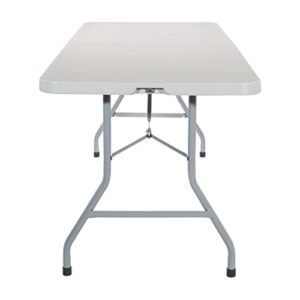 Office Star Resin Rectangle Center-Folding Portable Table for Picnics, Camping, and Tailgating, 6 Feet